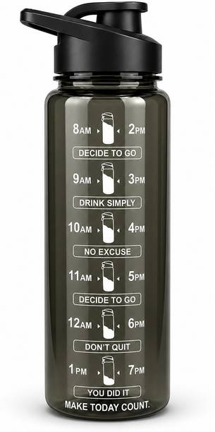 KitchEra Exim Hydrated Motivation Water Bottle |Time Marker Sipper Water Bottle Gym 1000 ml Water Bottle