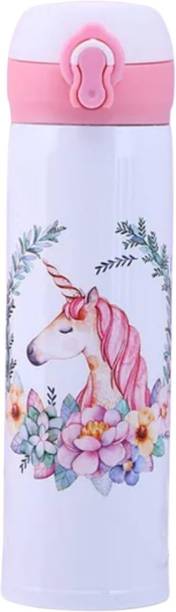 Himanshi Plus White Unicorn -Insulated Stainless Steel, Leak-Proof, Reusable Flask For Kids 500 ml Water Bottle