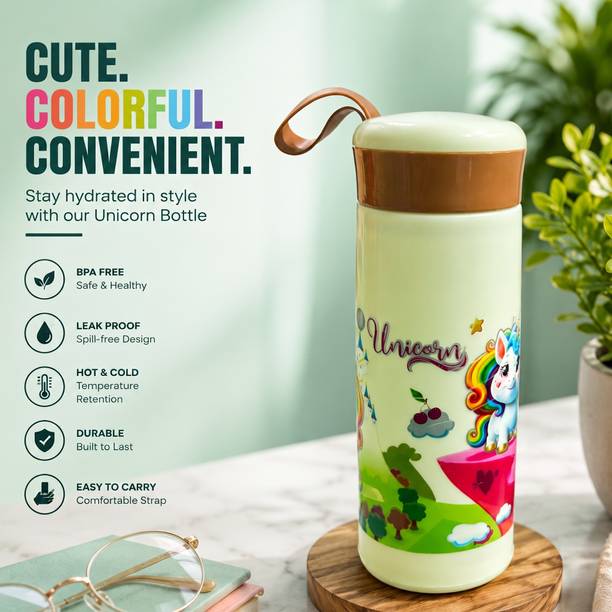 RouteCute KINGCO Unicorn Theme Stainless Steel Drinking Bottle for Kids 750 ml Water Bottle
