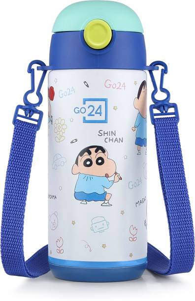Go24 Crayon Shinchan Kids school sipper water bottle steel Hot & Cold flask 300 ml Water Bottle