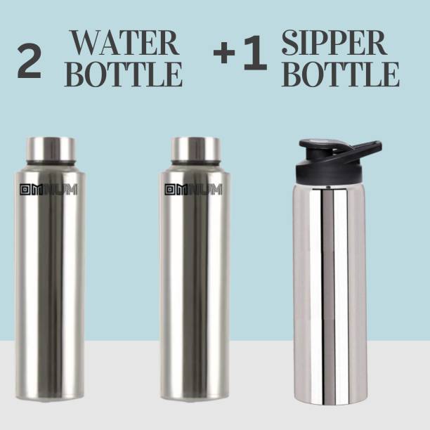 OMNUM Steel Water Bottle 1Litre| Fridge Bottle|Refrigerator Bottle 3Pcs 1000ml Bottle 1000 ml Water Bottles
