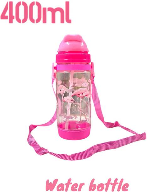 NPE Water Bottle with Straw & Strap for Kids Anti Leak Water Bottle for Boys & Girls 400 ml Water Bottle