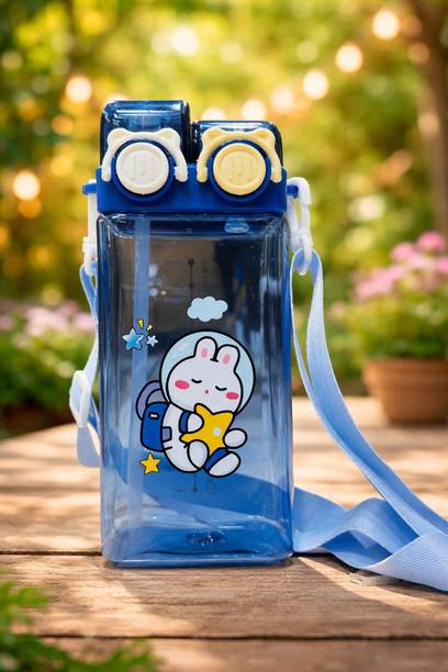 MGKENTERPRISE Deer Horn Multi Design Cute Mix Cartoon Sipper school Bottle for Kids with Strap 600 ml Water Bottle
