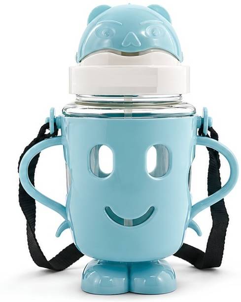 Shree Ladali Ji Enterprises Slings Funny Kids Sipper Bottle 350ml with Straw & Dual Handles 350 ml Water Bottle