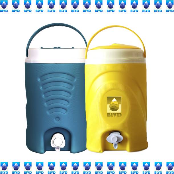 BLVD 5 L Aqua Blue and 6 L Yellow Jug Bottled Water Dispenser