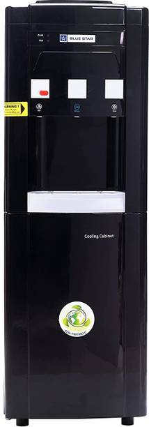 Blue Star Water Dispenser with Refrigerator - Black Color Bottom Loading Water Dispenser