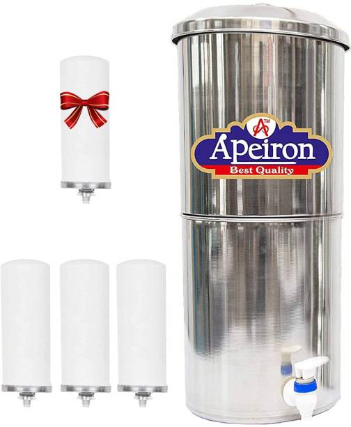 Apeiron Stainlesss Steel Water Filter 27L with 3 New Candles Bottom Loading Water Dispenser