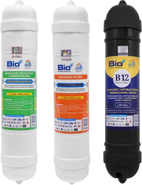Bioplus Complete Water Filtration Combo: Sediment, Pre-Carbon, and B12 Water Filters Media Filter Cartridge