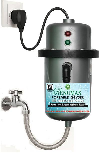 RENUMAX 1 L Instant Water Geyser (1 L Instant Water Geyser (1L Instant Portable Water Heater||Instant Hot Water Portable Geyser Is Compact||Light Weight ||Shock Proof||Rust Proof||Can Be Used In Bathr