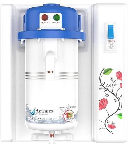 Adwhizz instant water geyser 1 litre portable heater abs plastic 1 L Instant Water Geyser