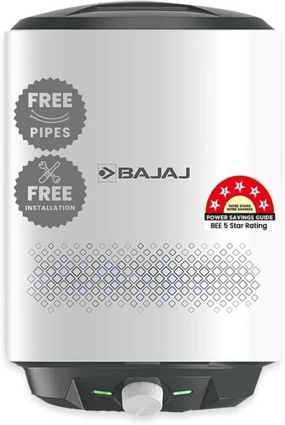BAJAJ Shield Series Popular Plus 10L 10 L Storage Water Geyser | 5 Star BEE Energy Rating | Glassline Tanked | with Free Pipes and Installation