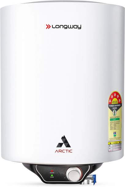Longway Arctic Glassline Tank | 5 Star 10 L Storage Water Geyser 5 Star BEE Energy Rating |Glassline Tank |Multi-Safety |Anti-Rust Coating?