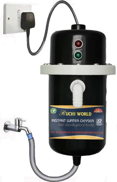 Ruchi World 1 L Instant Water Geyser (Light Weight ||Shock Proof||Rust Proof||Hot Water Portable Geyser Is Compact, Black)