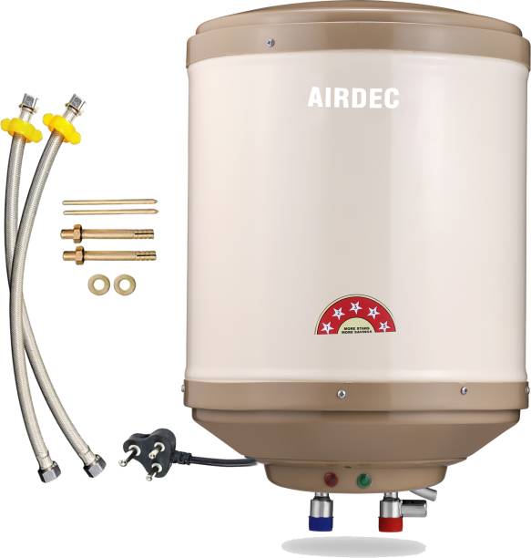 AIRDEC 10 L Storage Water Geyser (Popular 10 L Automatic Auto-Cut Off with Installation Kit Water heater, Ivory)