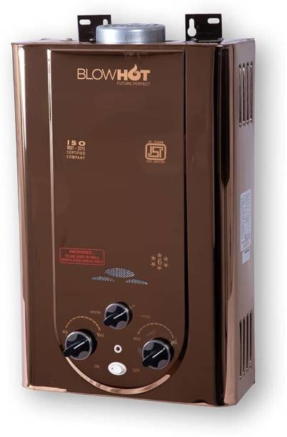 BLOWHOT Automatic LPG Gas Water Heater Geyser, Instant 6 LTR Water Flow, ISI Marked with 1 Year Warranty 6 L Gas Water Geyser