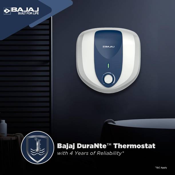 BAJAJ 25 L Storage Water Geyser (Pentacle 25 Ltr Glasslined 5 Star With 4 Years Product Warranty, White, Blue)
