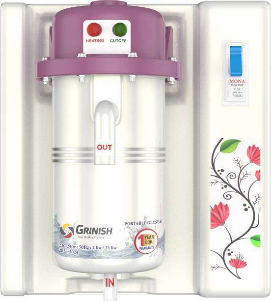 GRINISH 1 LTR INSTANT WATER HEATER WITH SHOCK PROOF BODY , INSTALLATION KIT 1 L Instant Water Geyser