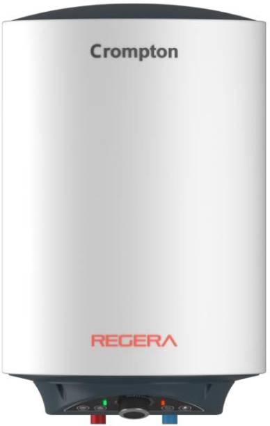 Crompton 25 L Storage Water Geyser (Regera 25 Ltr Glasslined With Free Connection Pipes and Free Installation, White)