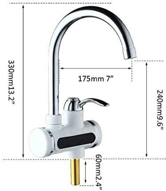 Rishikaenterprises RE-1Ltr Instant Tab Water Geyser/Heater Electric Tab Warm Water_White Color_208 1 L Instant Water Geyser