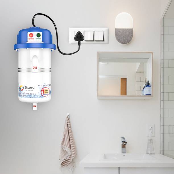 GRINISH 1 L Instant Water Geyser (Florida, White, Blue)