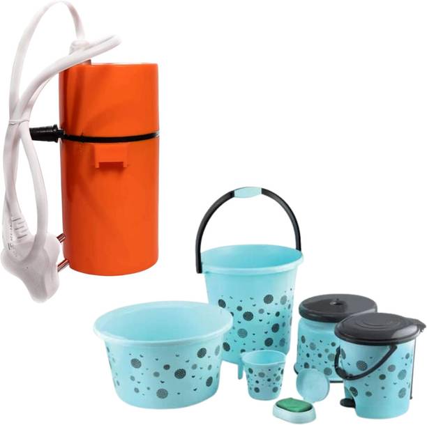 Lipzie Combo C1100 Mini Portable Geyser & Bathroom Accessories Set 1.2 L Instant Water Geyser