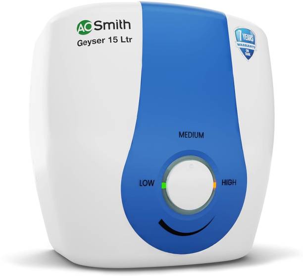 AO Smith SDS-Green-015 15 L Storage Water Geyser | 5 Star BEE Energy Rating | With Resistant Blue Diamond Glass Tank