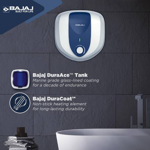 BAJAJ 25 L Storage Water Geyser (Pentacle 25 Ltr Glasslined 5 Star With 4 Years Product Warranty, White, Blue)
