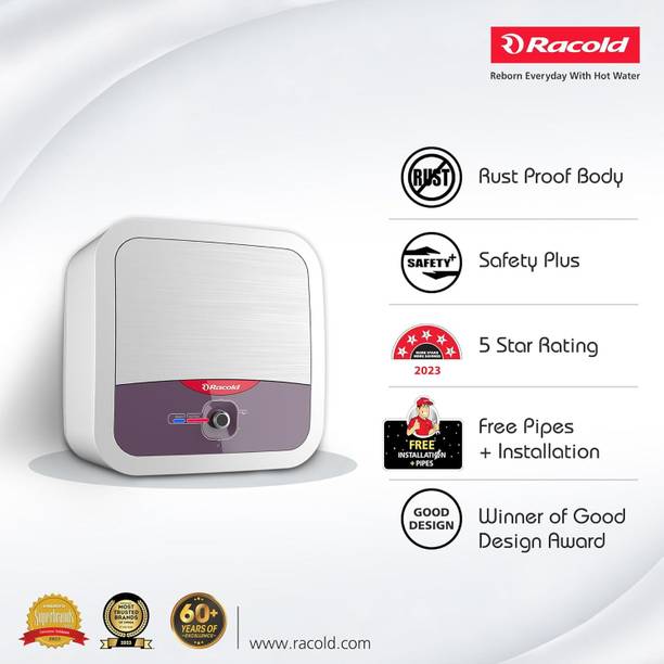 Racold 25 L Storage Water Geyser (Omnis Pro 25 Ltr With Free Installation & Pipes, White, Purple)