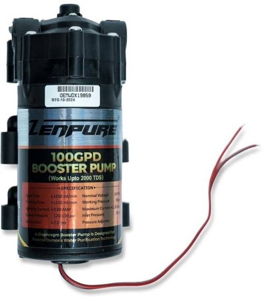 ZENPURE RO 100 GPD Booster Pump Works Upto 2000 TDS For All RO Water Purifiers. Magnetic Water Pump