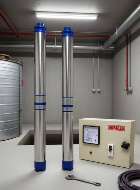 Sameer i-Flo 1 Hp. V4 Submersible with control Panel. Submersible Water Pump