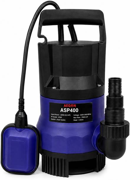 AEGON ASP400 0.5hp Sewage Pump, 7500 L/H, Head 4.5mtr, Depth 7m Submersible Water Pump