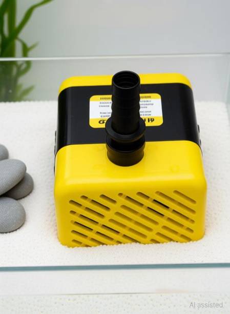Hari Om YELLOW 04 Heavy Duty Dynamically Balanced 18 Watt Multipurpose Water Cooler Pump Used For Aquarium, Desert Air Cooler, Fountain Submersible Water Pump (0.05HP) Submersible Water Pump
