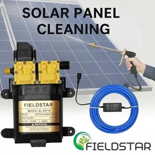 Fieldstar Solar Panel Cleaning Kit with 12V Pump, Hose & High Pressure Spray Gun Diaphragm Water Pump