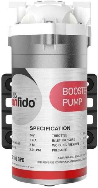 AQUA konfido RO Booster Pump Motor 100 GPD|24V DC|Full Metal | 100% Copper Winding Magnetic Water Pump