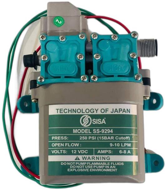 सिसा High Pressure 12V DC Water Pump | 250 PSI Double Motor डायाफ्राम वॉटर पम्प