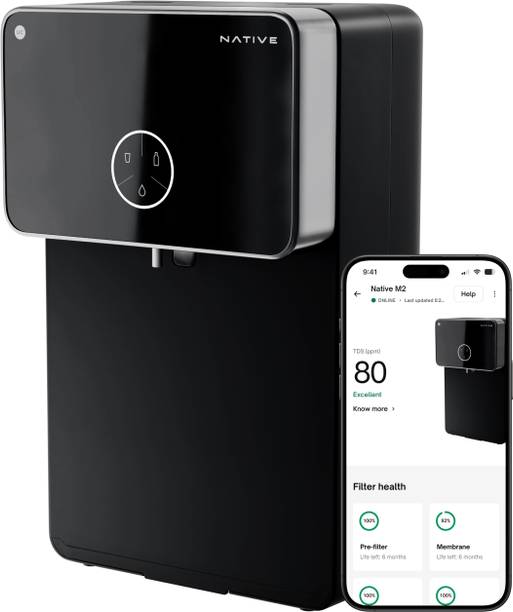 NATIVE By Urban Company M2 | Needs no service for 2 years | 10-stage Purifier 8 L RO + UV + Minerals + Alkaline Water Purifier Smart IoT Features