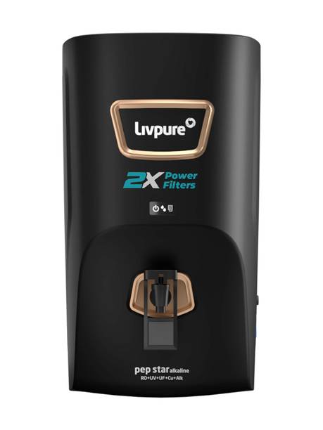 LIVPURE LIV-PEP-STAR-ALKALINE 2X Power Filter No Filter Cost for 2 Year 7 L RO + UV + UF + Copper + Alkaline Water Purifier