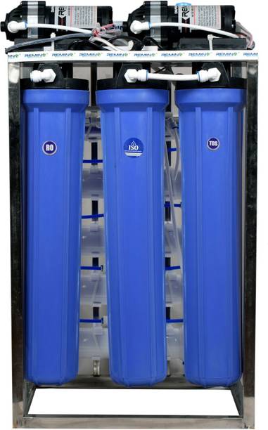 Remino 50 LPH Commercial RO Water Purifier Plant/Filter Stainless Steel 50 litre per hour With TDS Adjuster and Dust Protective Cover 50 L RO + UF Water Purifier
