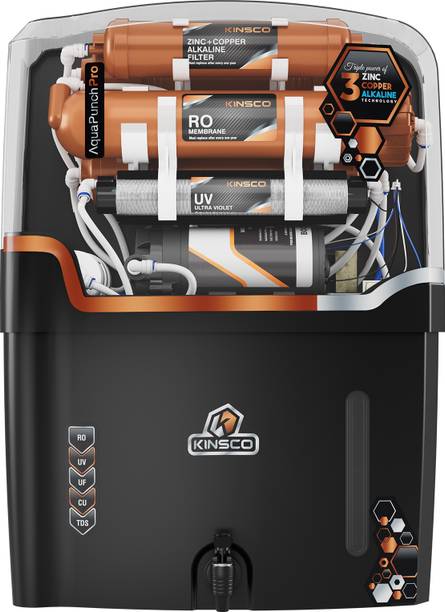 Kinsco Aqua Punch Pro With ISI Mark RO+UV+UF+TDS Adjuster 18 L RO + UV + CU Guard + Alkaline Enhancer + Mineral Water Purifier