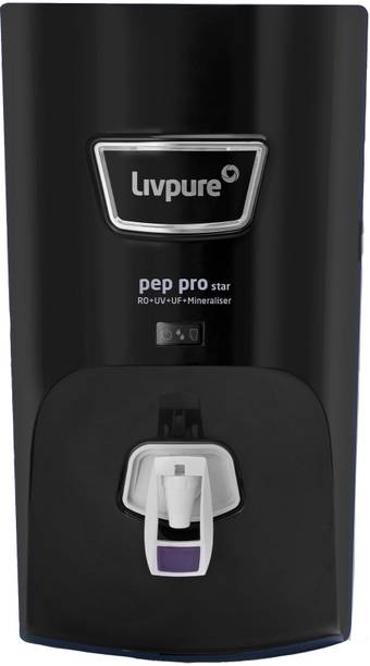 LIVPURE LIV-PEP-PRO-STAR-BLACK 7 L RO + UV + UF + Minerals Water Purifier