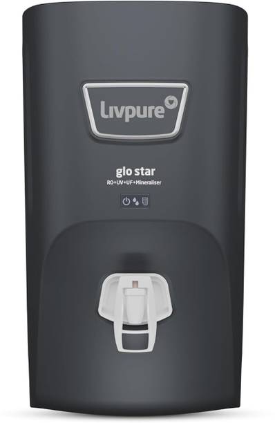 LIVPURE LIV-GLO-STAR-GREY 7 L RO + UV + UF + Minerals Water Purifier