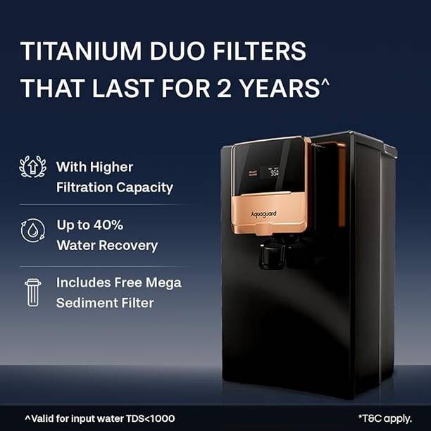 EUREKA FORBES Aquaguard Aspire Nova RO 2X 6.2 L UF Water Purifier (Black)