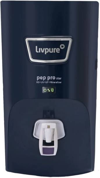 LIVPURE LIV-PEP-PRO-STAR.Suitable for all - Borewell, 7 L RO + UV + UF + Minerals Water Purifier