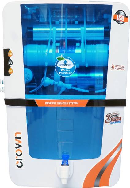 AquaDpure Bio Copper Zinc Alkaline Filter Technology with TDS Adjuster 12 L RO + UV + Minerals + Alkaline Water Purifier