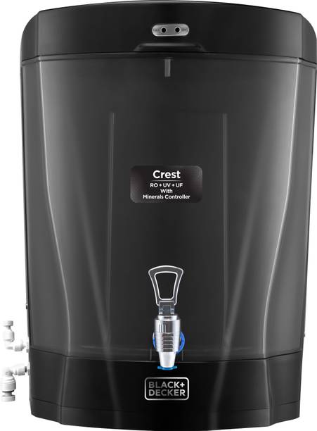 BLACK+DECKER by Kent RO Crest RO Water Purifier| ISI Marked | Multiple Purification Process| 8 L RO + UV + UF Water Purifier