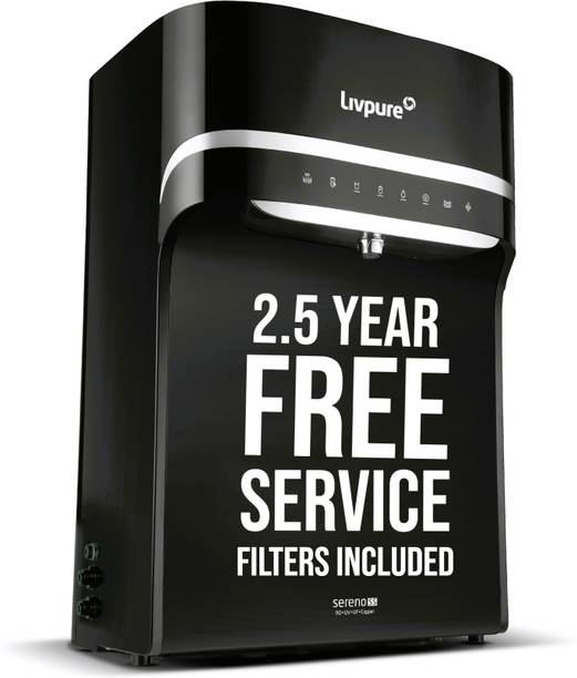 LIVPURE LIV-SERENO-SS 5.5 L RO + UV + UF + Minerals + Copper Water Purifier 2.5 Years of Service - All Filter IncludedI8 Stage Advanced Purification