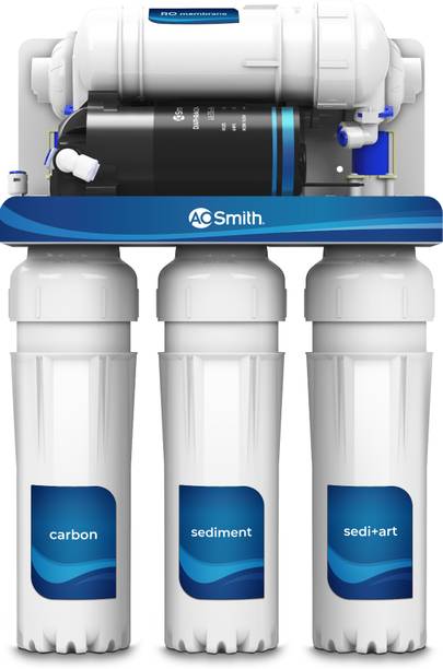 AO Smith X5 6 L RO + Copper Water Purifier | 100% RO + Min-Tech (Mineraliser Technology)|6-Stages of Purification| Under the Sink placement| Complimentary Faucet| Suitable for all - Borewell, Tanker, Municipality Water