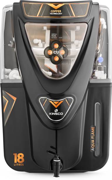 Kinsco Aqua Flame 18 Litre Tds Adjuster Copper Ro With ISI Mark 15 L RO + UV + UF + Minerals + Copper Water Purifier