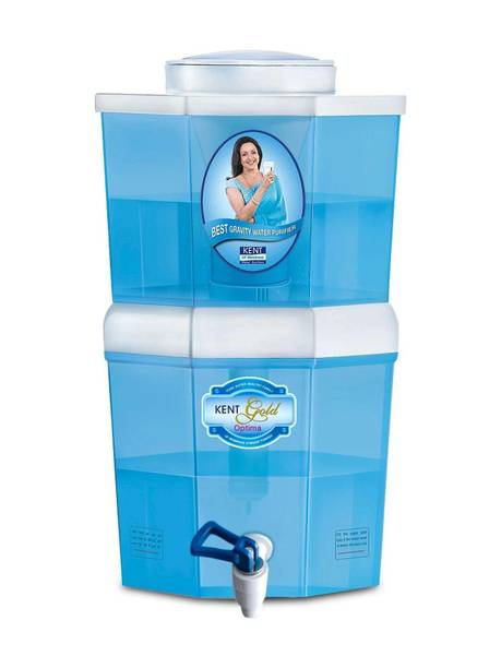 KENT Gold Optima 10 L Gravity Based Water Purifier Water Purifier UF Technology Based Non-Electric & Chemical Free Counter Top 5L Top + 5L Bottom Storage