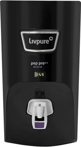 LIVPURE LIV-PEP-PRO-PLUS+ BLACK 7 L RO + UV + UF Water Purifier Suitable for all - Borewell, Tanker, Municipality Water